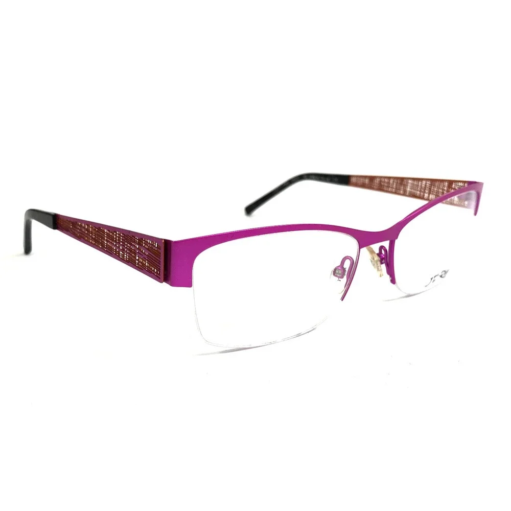J.F. Rey Eyeglasses Frames JF2587 8060 Pink Orange Cat Eye Half Rim 54-17-140